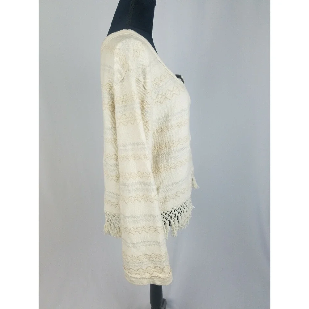 Free People‎ women SP bell long sleeve fringe pullover hippie boho